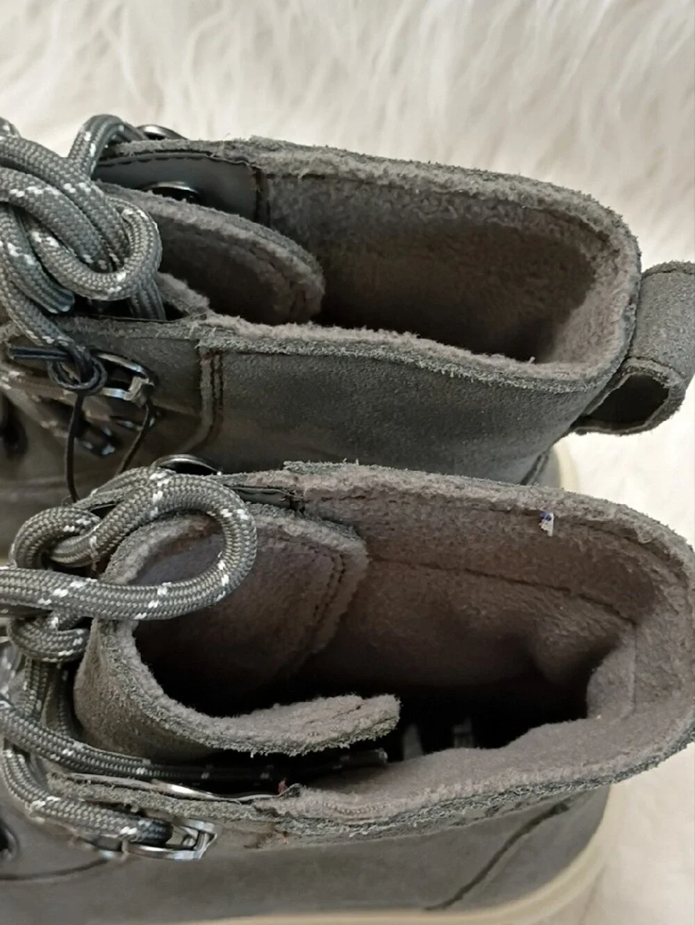 Sorel Gray Explorer III Joan Suede Waterproof LaceUp Waterproof Boots Cream Sole
